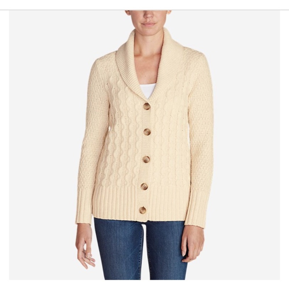 Eddie Bauer Heather grey shawl collar cardigan xl - Picture 8 of 8